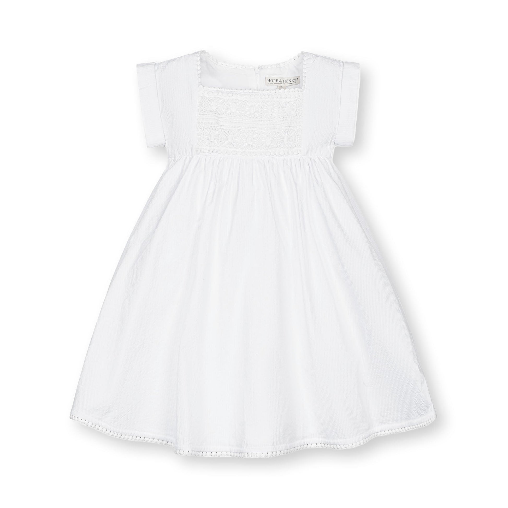 Organic Seersucker Empire Waist Dress - Baby Organic