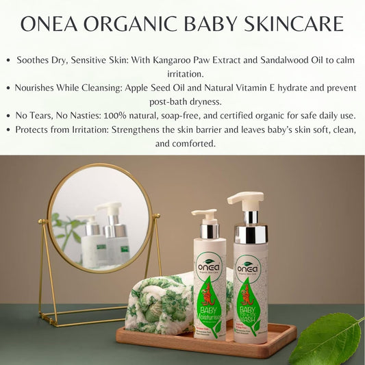 Organic Skincare Baby Gift Pack - Daily Care Baby & Mommy - Newborn Babies Set - Moisturizer & Massage Oil - Paraben & Sulphate Free - for New and Expecting Moms - Baby Organic