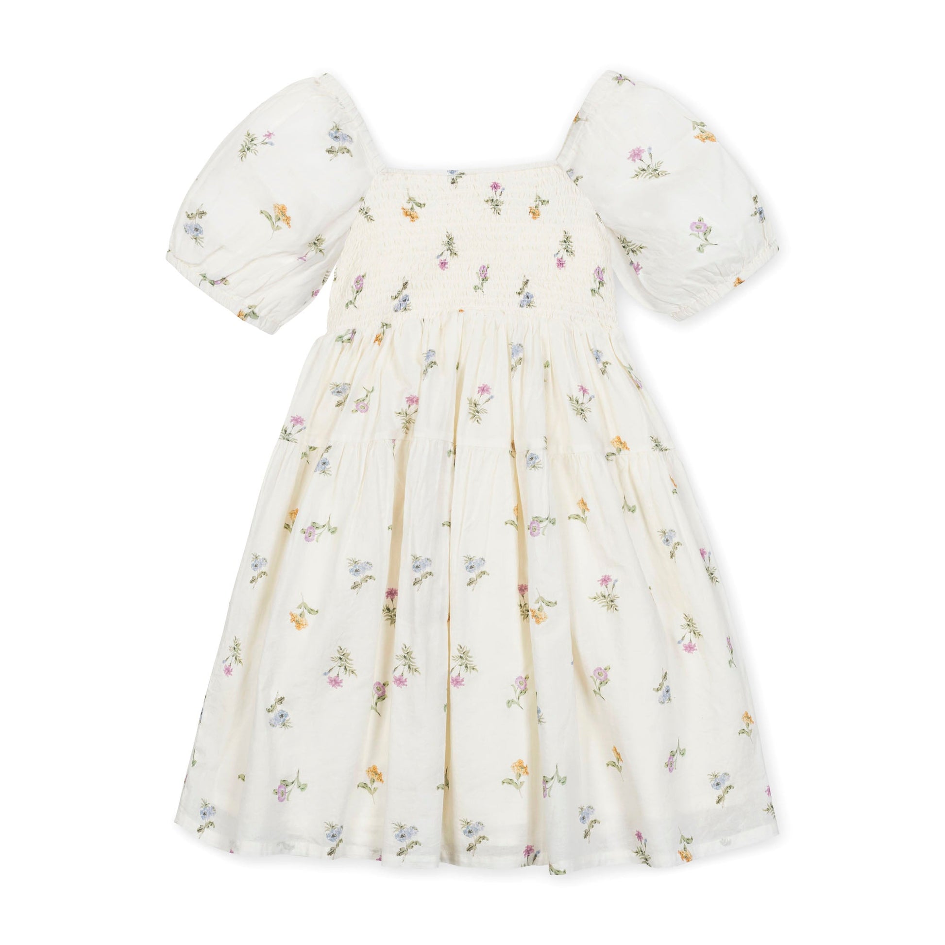 Organic Smocked Bubble Sleeve Dress timeless organic cotton dress style