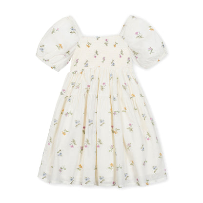 Organic Smocked Bubble Sleeve Dress timeless organic cotton dress style