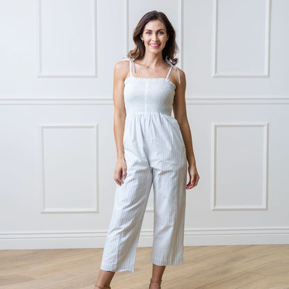 Organic Smocked Button Front Jumpsuit - Baby Organic