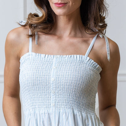 Organic Smocked Button Front Jumpsuit - Baby Organic