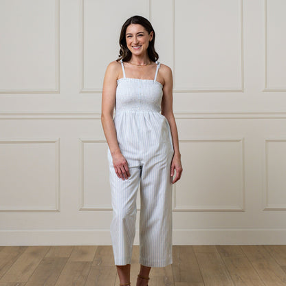 Organic Smocked Button Front Jumpsuit - Baby Organic