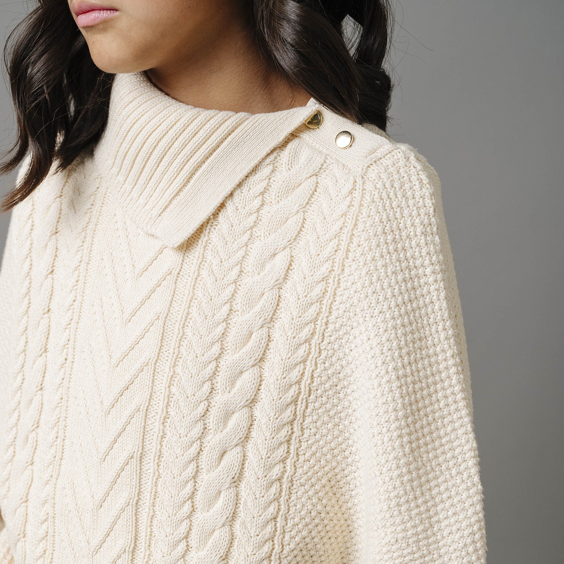 Organic Split Collar Sweater Cape - Baby - Baby Organic