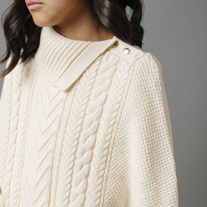 Organic Split Collar Sweater Cape - Baby - Baby Organic
