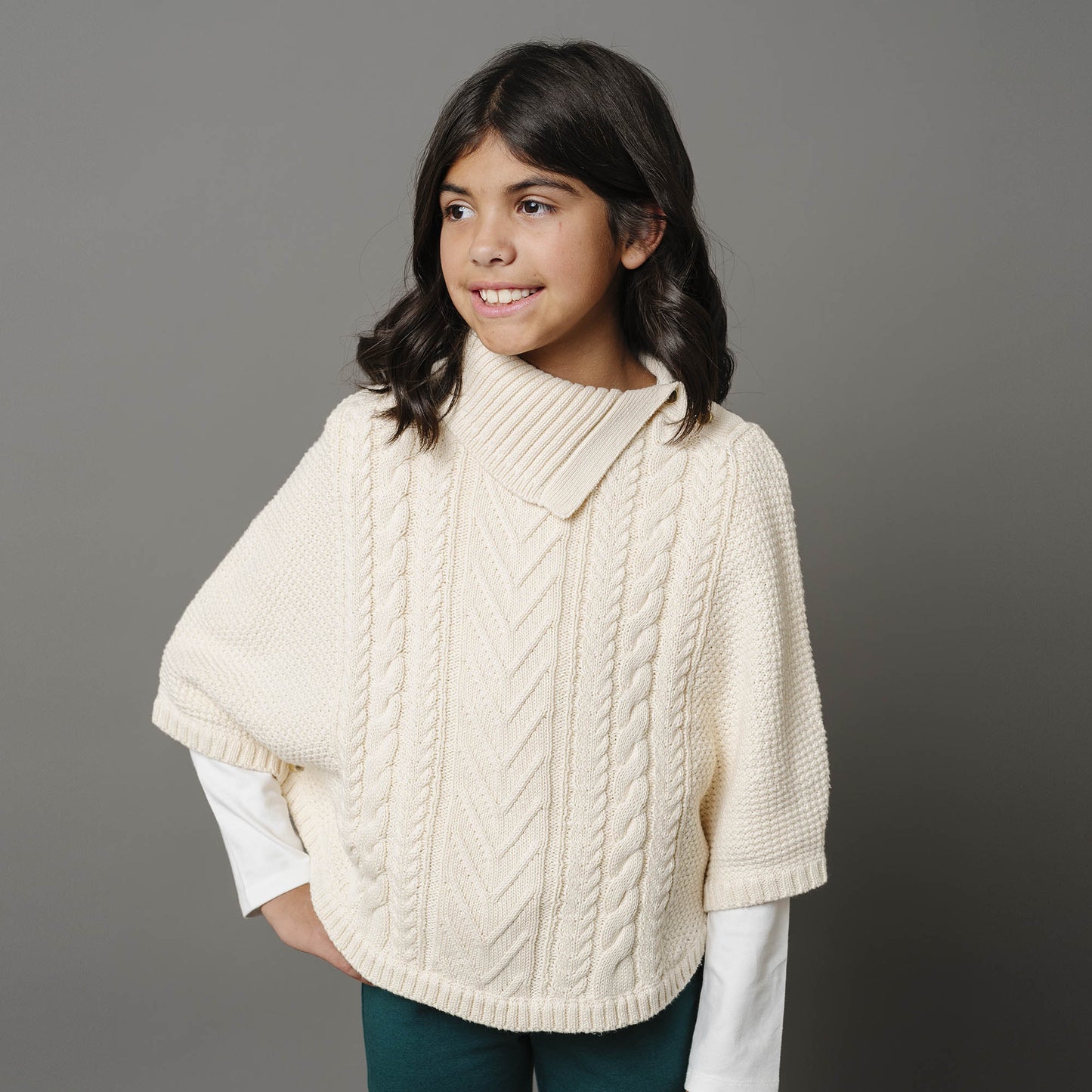 Organic Split Collar Sweater Cape - Baby - Baby Organic