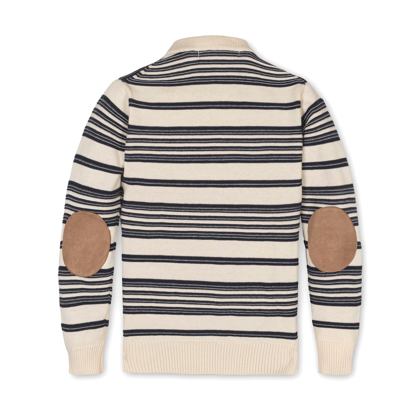 Organic Sweater Henley with Elbow Patches classic organic cotton knit sweater