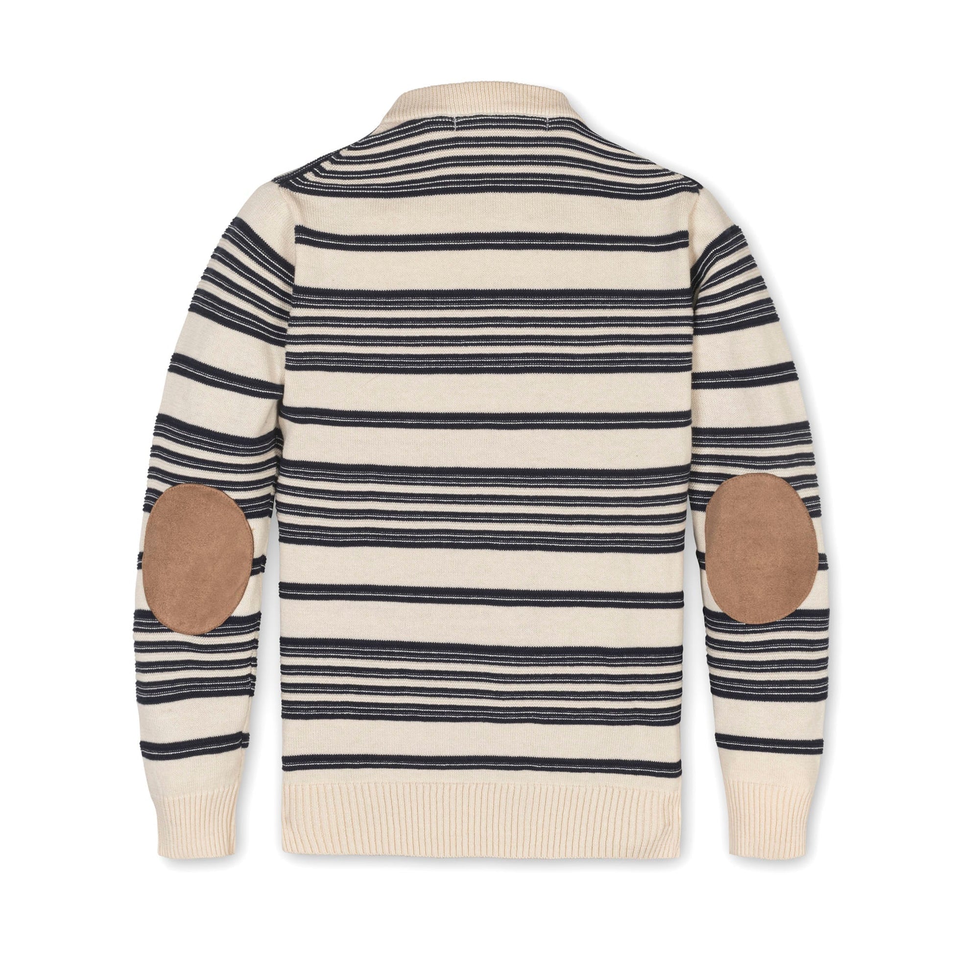 Organic Sweater Henley with Elbow Patches classic organic cotton knit sweater