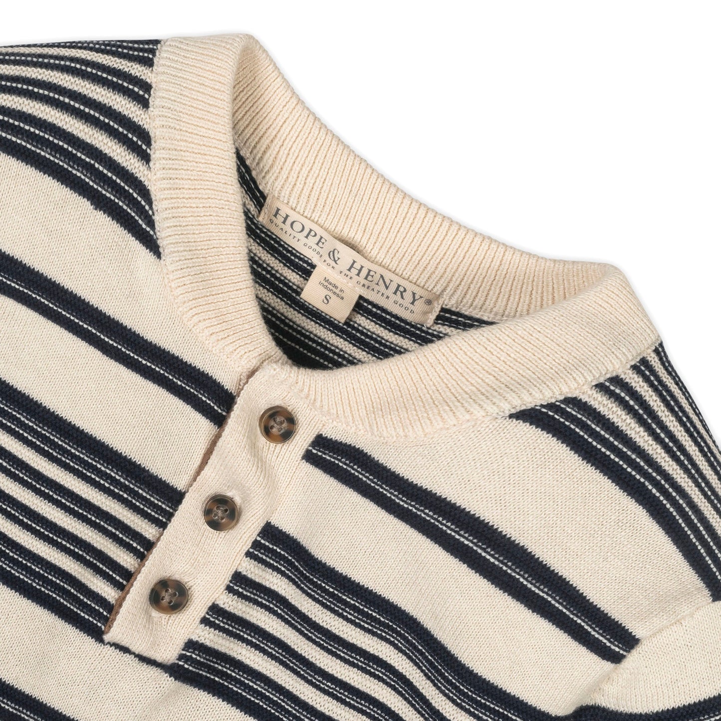 Organic Sweater Henley with Elbow Patches breathable knitwear everyday outfit