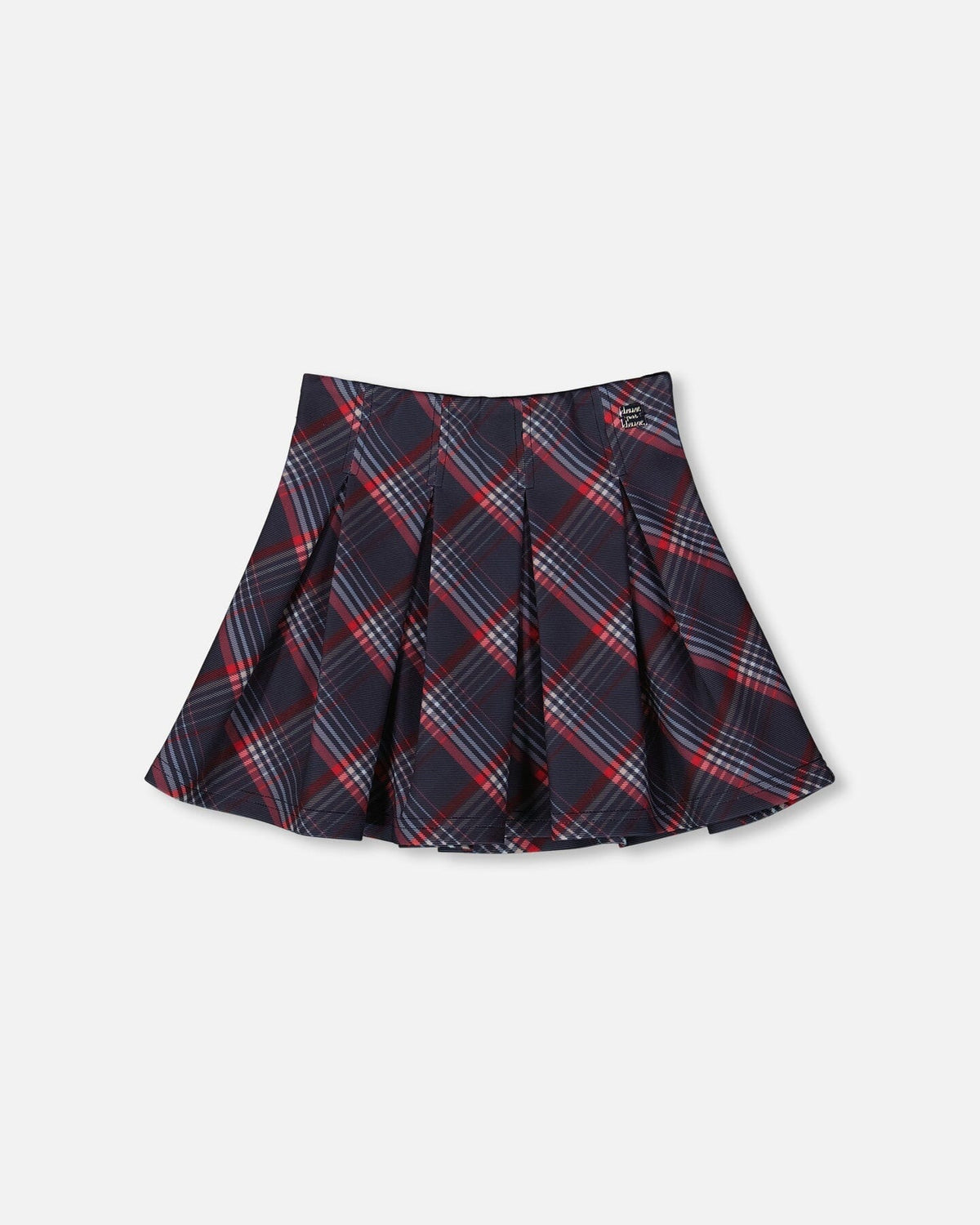 Pleated Milano Skirt Red And Navy Plaid - Baby Organic