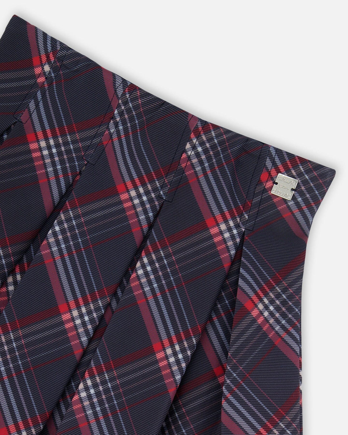 Pleated Milano Skirt Red And Navy Plaid - Baby Organic