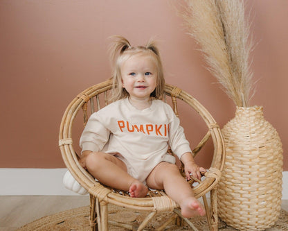 Pumpkin Organic Cotton Sweatshirt Romper - Baby Organic