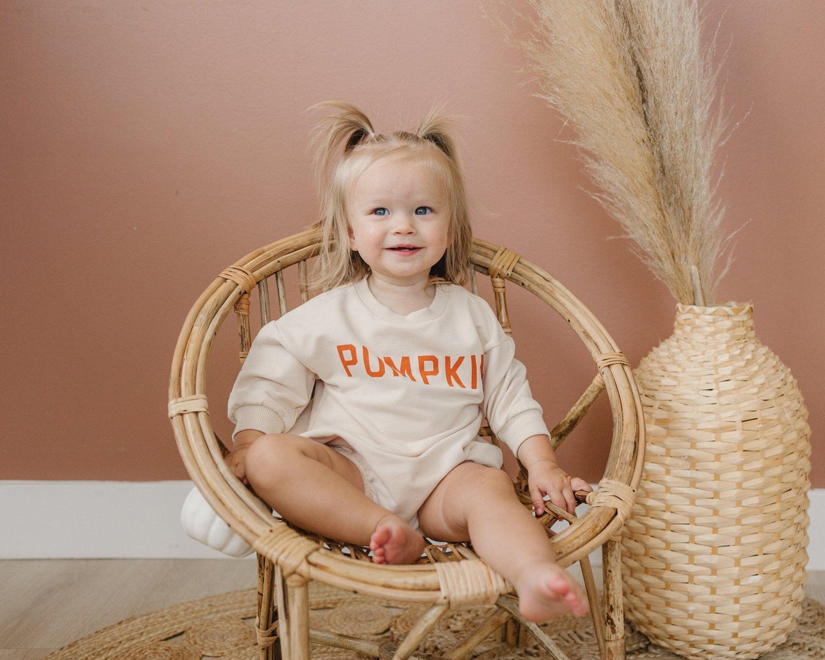 Pumpkin Organic Cotton Sweatshirt Romper