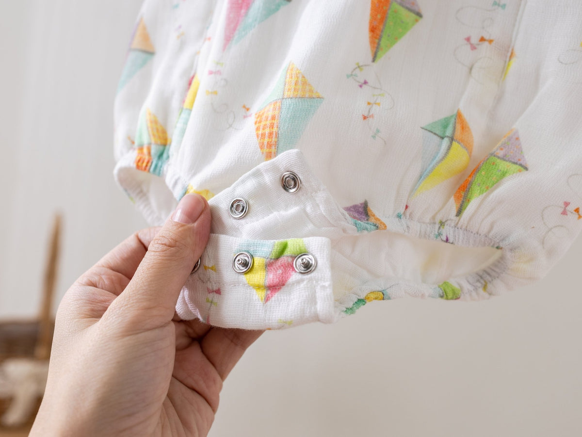 Reach for the Sky Organic Muslin Bubble Romper - Baby Organic