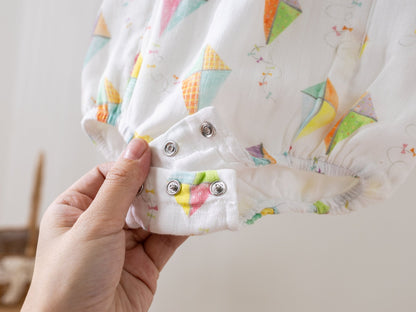 Reach for the Sky Organic Muslin Bubble Romper - Baby Organic