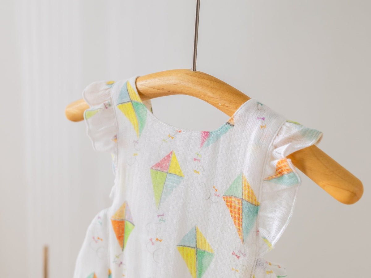 Reach for the Sky Organic Muslin Bubble Romper - Baby Organic