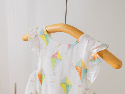 Reach for the Sky Organic Muslin Bubble Romper - Baby Organic