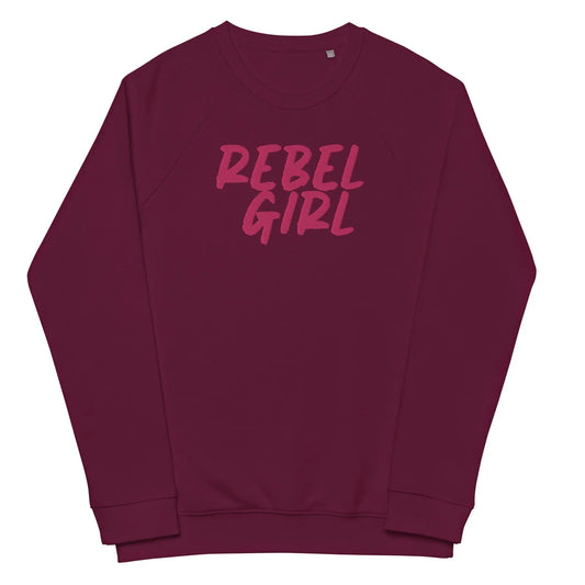 Rebel Girl Unisex Organic Raglan Sweatshirt Organic Clothing with EMBROIDERY - Baby Organic