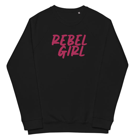 Rebel Girl Unisex Organic Raglan Sweatshirt Organic Clothing with EMBROIDERY - Baby Organic