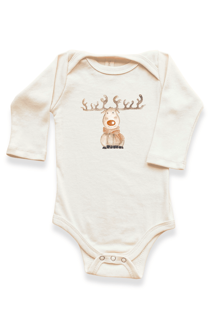 Reindeer Organic Baby Bodysuit Long Sleeve - Baby Organic