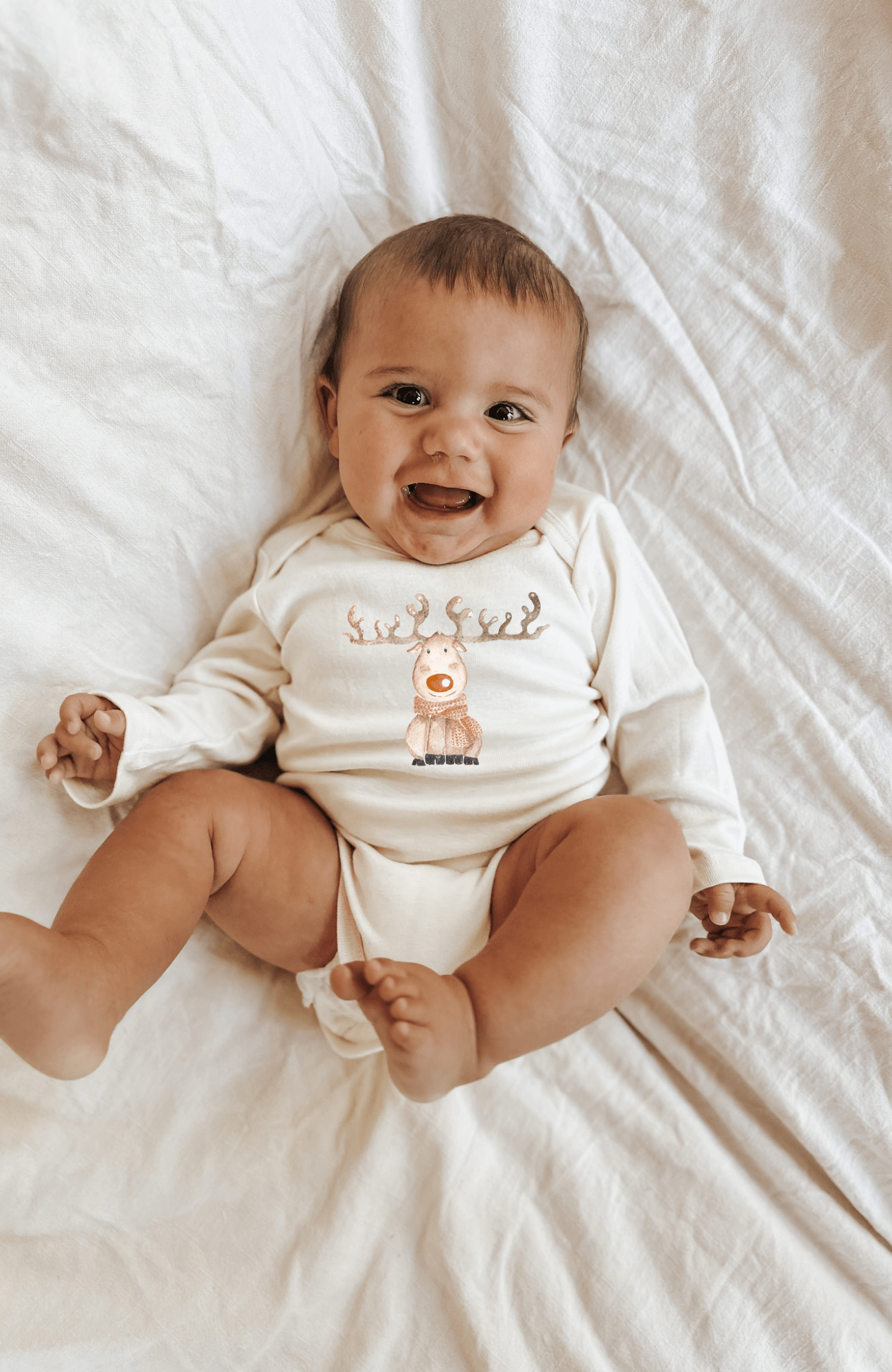 Reindeer Organic Baby Bodysuit Long Sleeve - Baby Organic