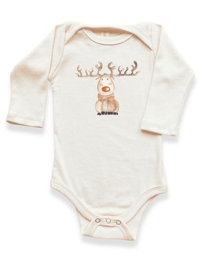 Reindeer Organic Baby Bodysuit Long Sleeve - Baby Organic