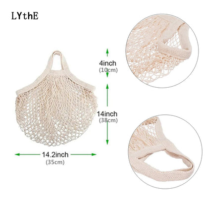 Reusable Grocery Bags Eco-Friendly Organic Cotton Mesh Tote Bags Portable Net String Bag for Shopping Storage Fruit Vegetable - Baby Organic