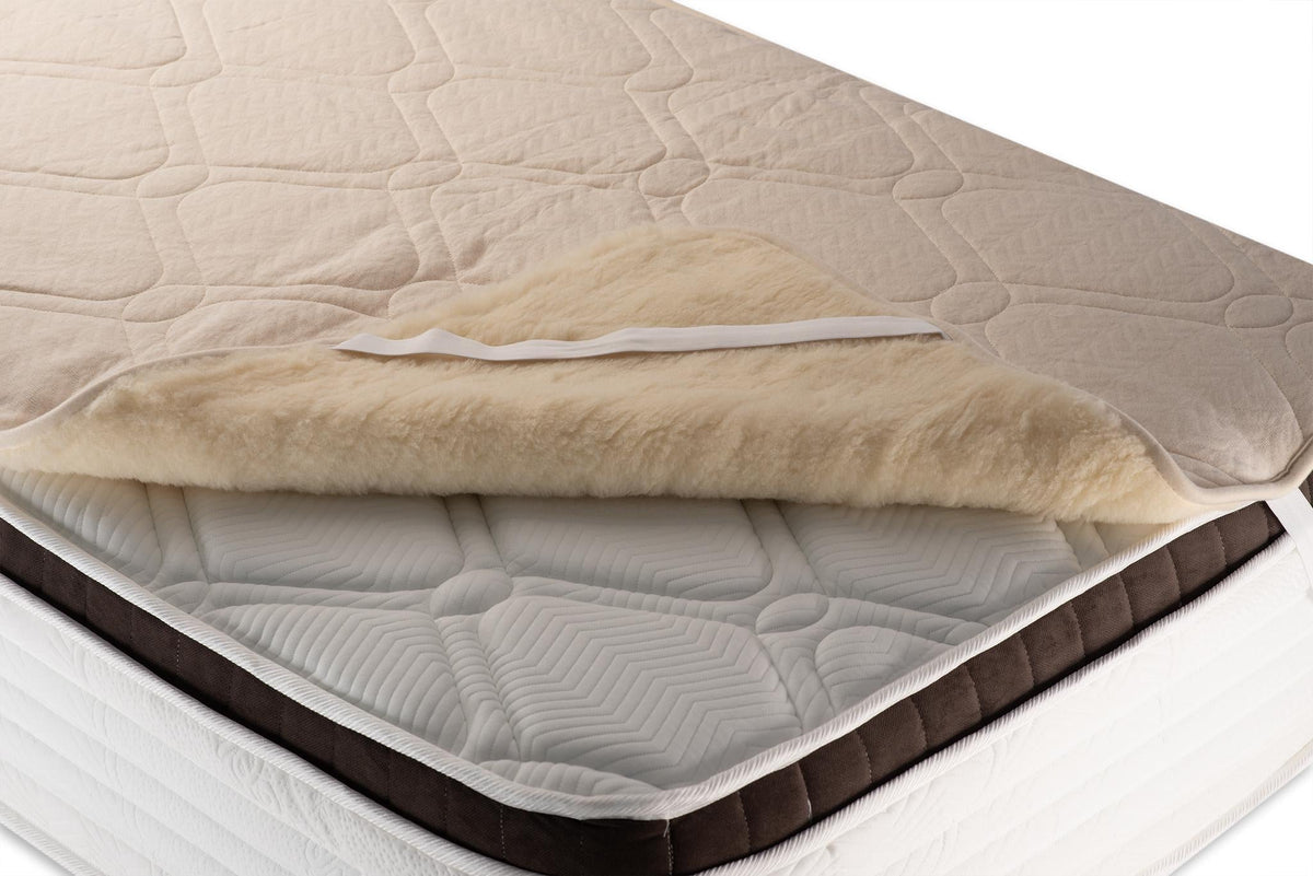 Reversible Hemp and organic cotton and Merino wool mattress pad, UK sizes - Baby Organic