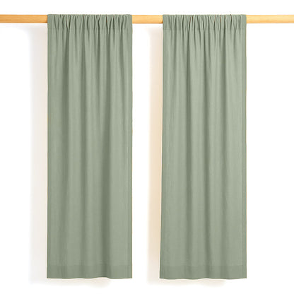 rideau enfant gaze coton bio vert biologique GOTS chambre garçon