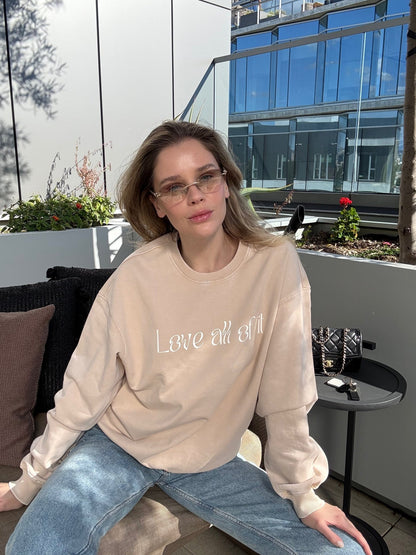 Cotton Sweatshirt simple clean design oversized fashion essential