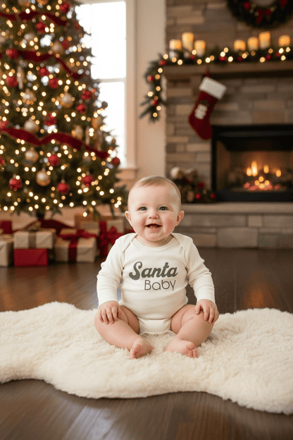 Santa Baby Organic Baby Bodysuit Long Sleeve - Baby Organic