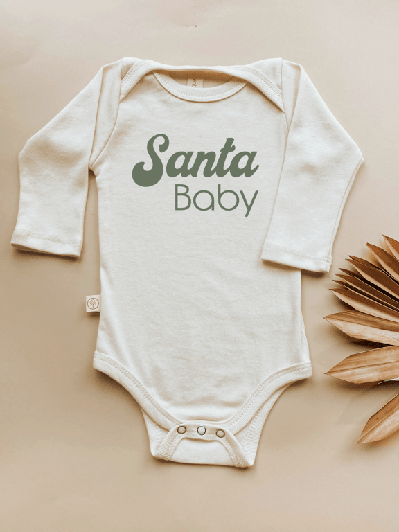 Santa Baby Organic Baby Bodysuit Long Sleeve - Baby Organic