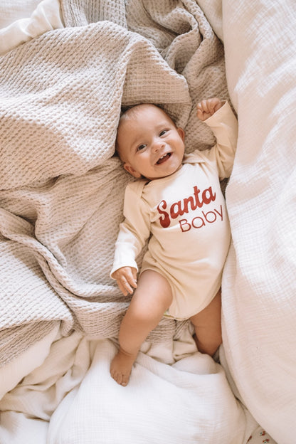 Santa Baby Organic Baby Bodysuit Long Sleeve - Baby Organic
