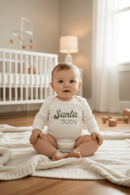 Santa Baby Organic Baby Bodysuit Long Sleeve - Baby Organic