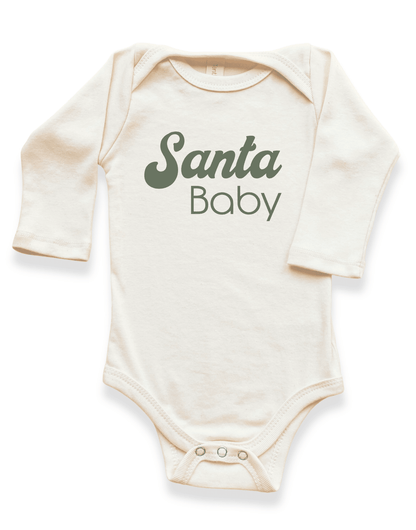 Santa Baby Organic Baby Bodysuit Long Sleeve - Baby Organic