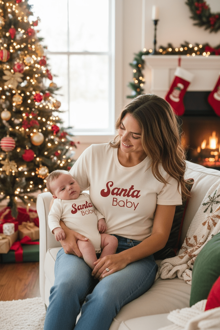 Santa Baby Organic Baby Bodysuit Long Sleeve - Baby Organic