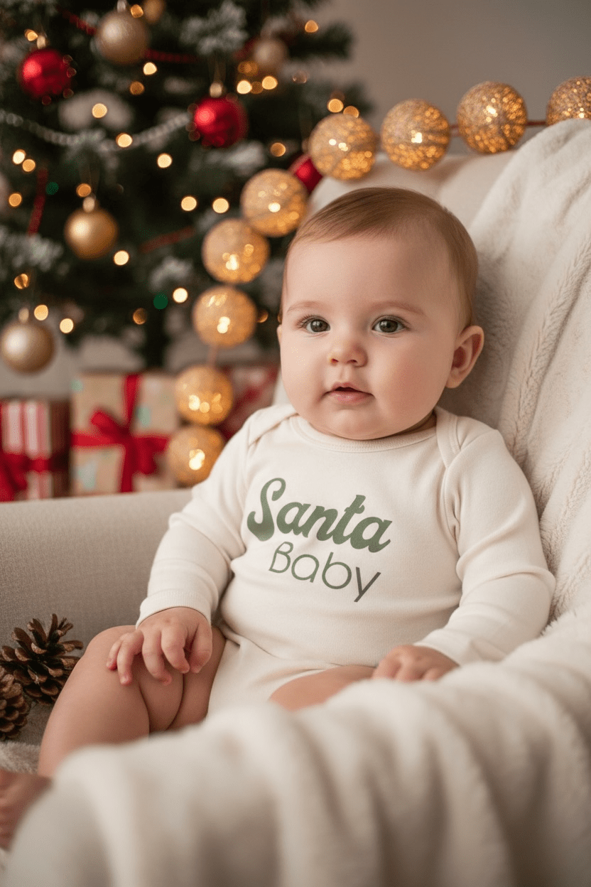 Santa Baby Organic Baby Bodysuit Long Sleeve - Baby Organic
