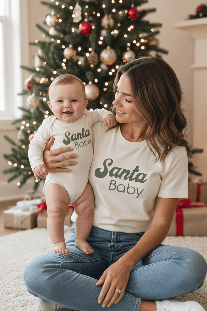 Santa Baby Organic Baby Bodysuit Long Sleeve - Baby Organic