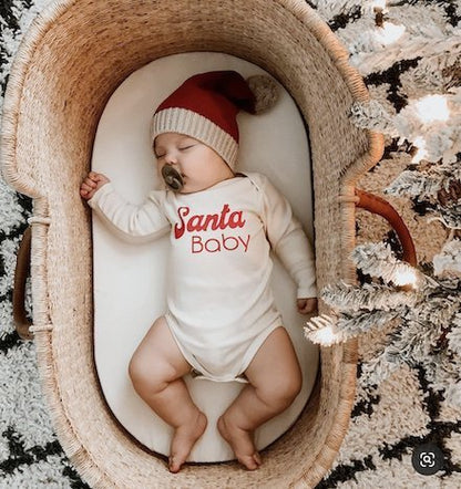 Santa Baby Organic Baby Bodysuit Long Sleeve - Baby Organic