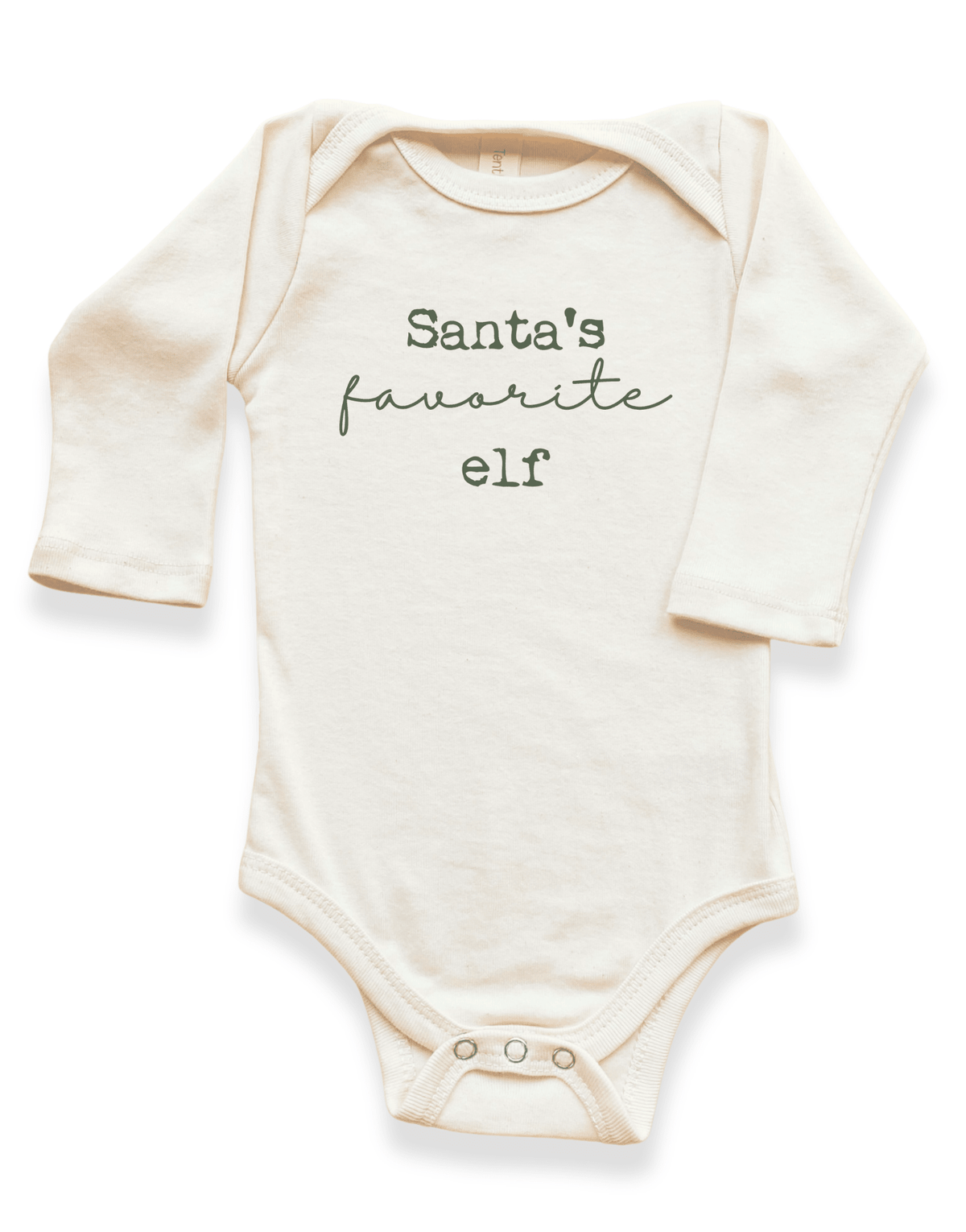 Santa's Favorite Elf Organic Baby Bodysuit Long Sleeve - Baby Organic