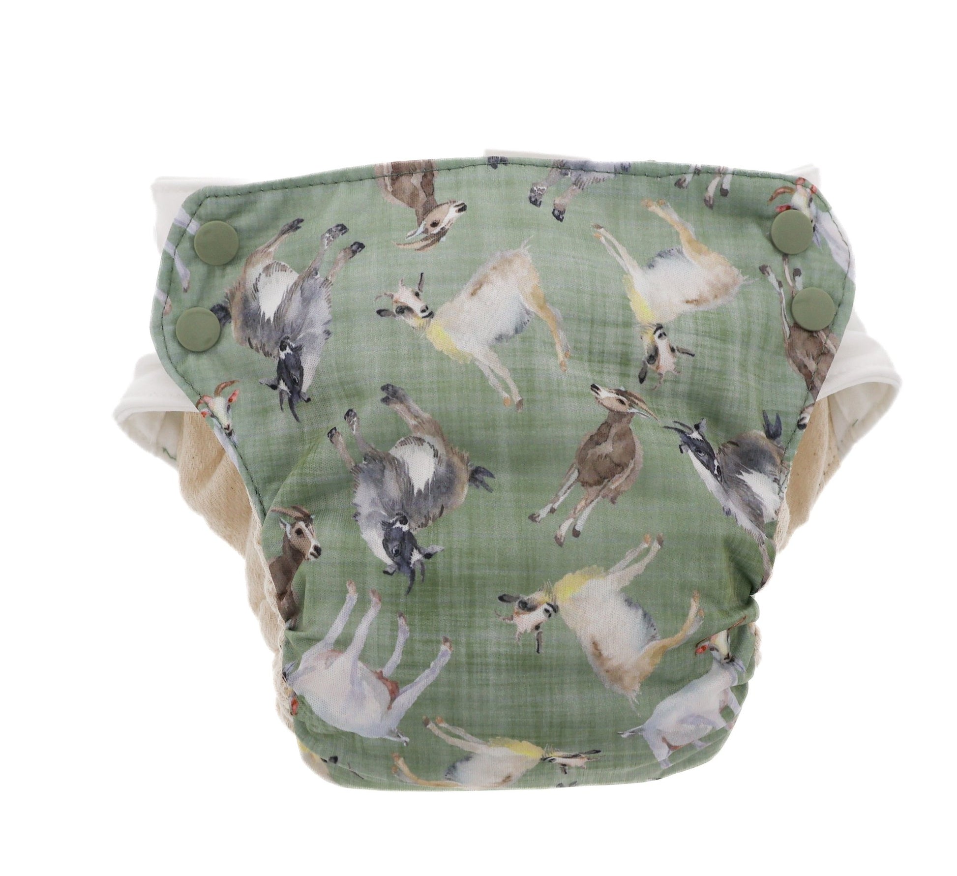 Side Snap Simplex high absorbency 12 layer organic cotton diaper system