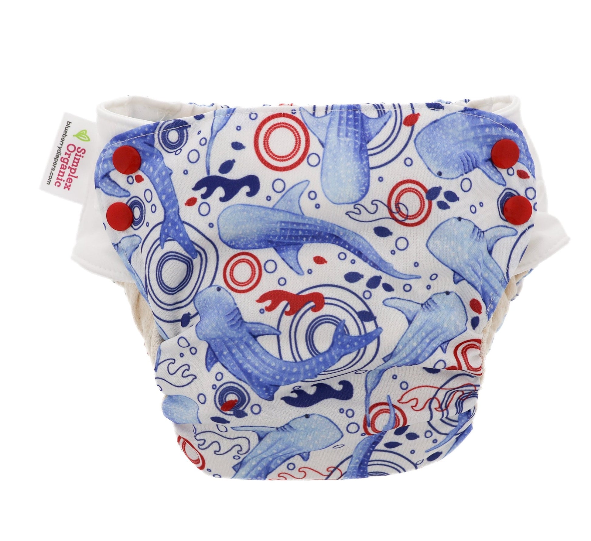 Side Snap Simplex pocket style cloth diaper with waterproof polyester outer shell