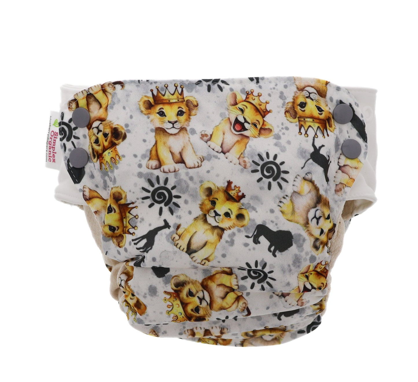 Side Snap Simplex side snap adjustable cloth diaper made in USA organic cotton inner