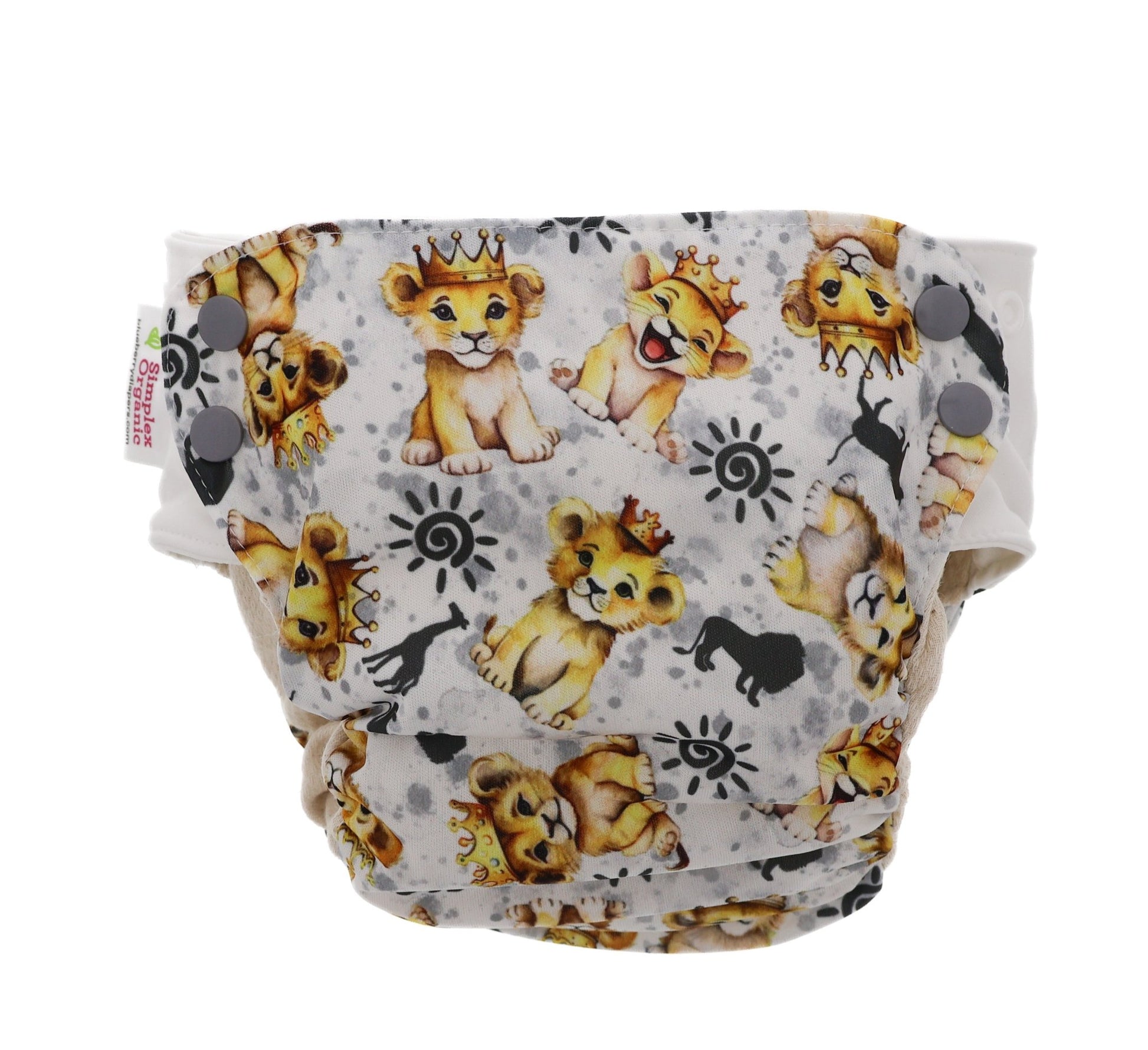 Side Snap Simplex side snap adjustable cloth diaper made in USA organic cotton inner