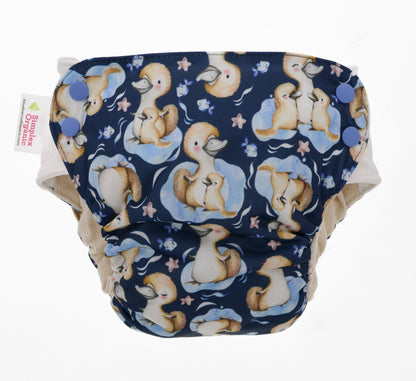 Side Snap Simplex washable cloth diaper adjustable fit medium large sizing