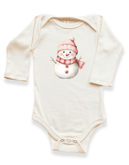 Snowman Organic Baby Bodysuit Long Sleeve - Baby outfit