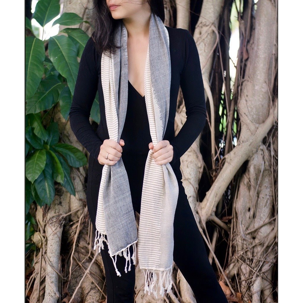 Striped Organic Cotton Scarf - Baby Organic