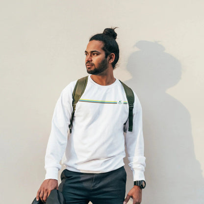 Soft Organic Cotton White Sweater with a comfortable fit