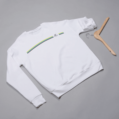 Organic Cotton White Sweater styled with casual outfit