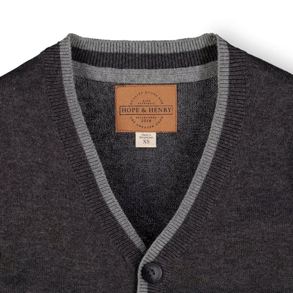 Organic Tipped Cardigan with Elbow Patches - Baby